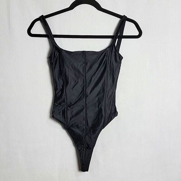 NEW.. REEBOK.. CARDI B.. black thong body suit/swimsuit.. - Picture 1 of 16